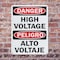 Signmission High Voltage Bilingual Danger Sign, Plastic, 7in W x 10in L, 2PK OS-2PACK-DS-P-710-L-19389 - alternate 4